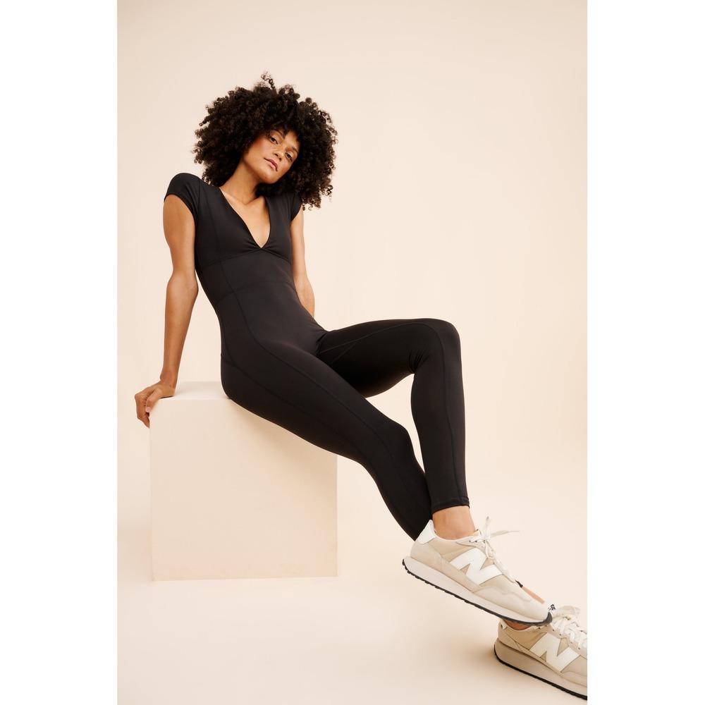 FP Movement by Free People New Wave V-Neck One-Piece Black Women's Small - Picture 4 of 12